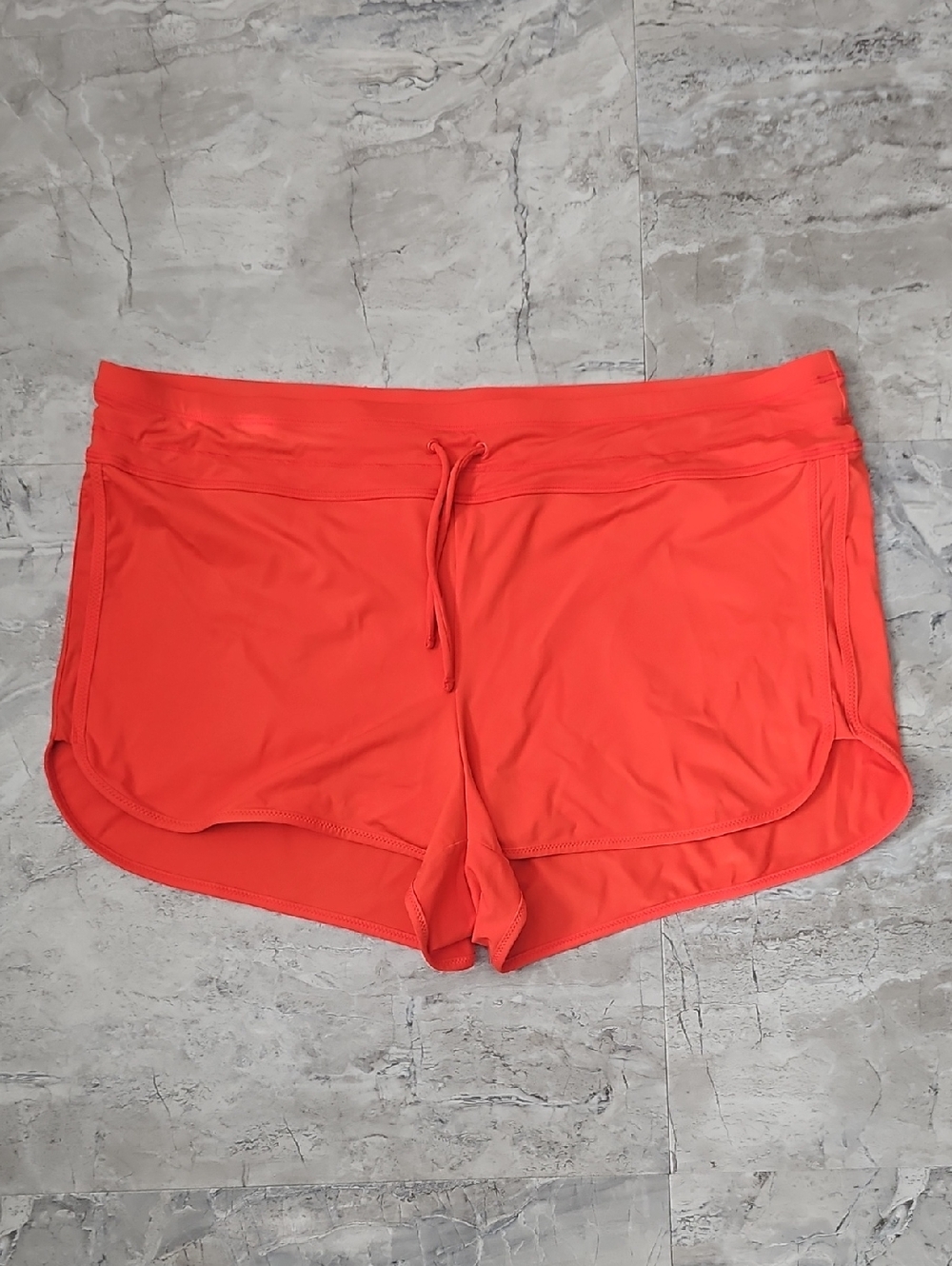 Athleta Bright Coral One-Piece Swim Shorts